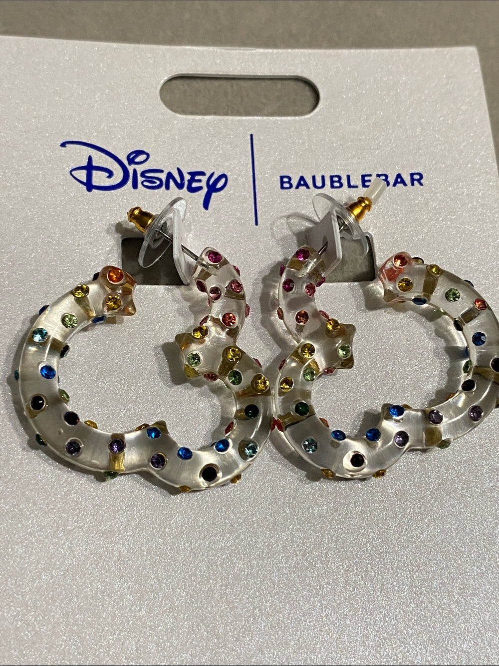 BaubleBar x Disney Multicolor Crystal Hoop Earrings - Clear